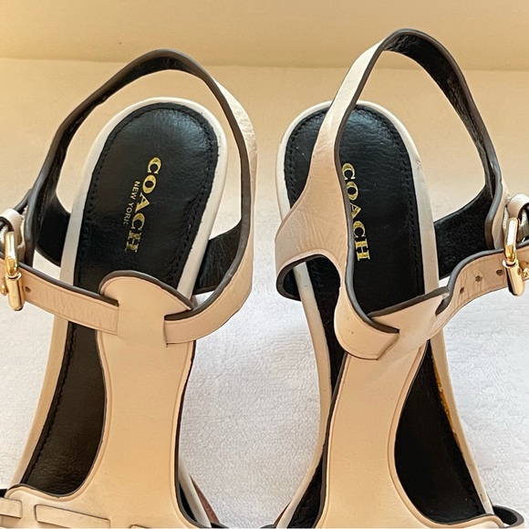 COACH 'Izzy' Heels Ivory Size 9.5 - Picture 5 of 10